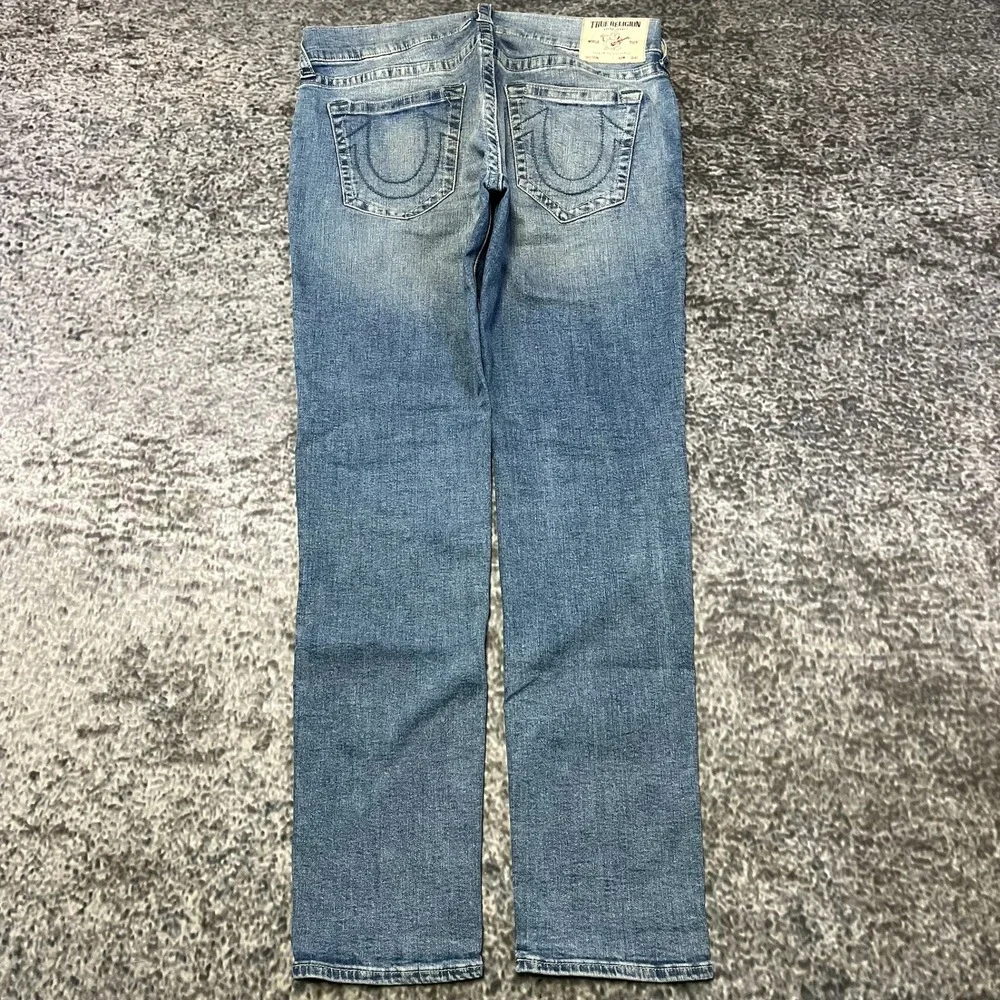True Religion‎ Rocco Relaxed Skinny Jeans Mens 36x34 Blue Stitch Logo Hip-Hop